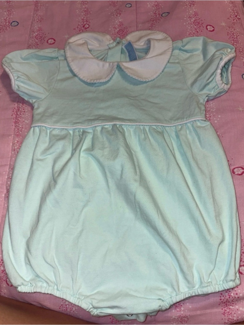Classic Light Blue Peter Pan Collar Bubble Romper